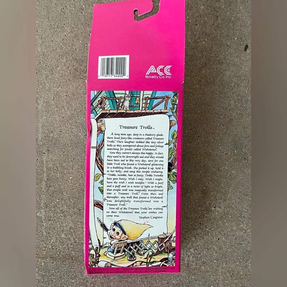 Vintage Treasure Trolls w/Wishbone Blue Hair - Picture 2 of 2